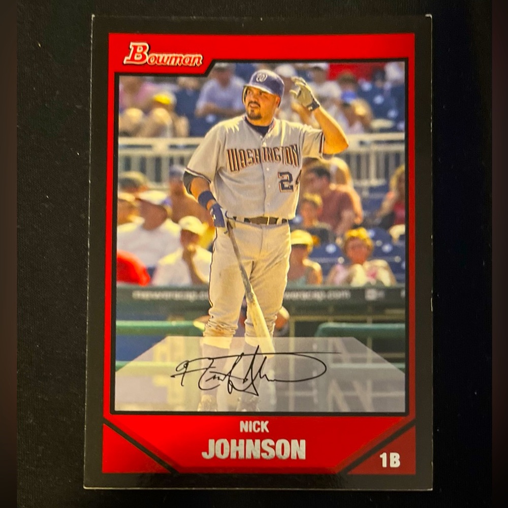 NICK JOHNSON 2007 WASHINGTON NATIONALS TOPPS BOWMAN #127 BASEBALL TRADING CARD